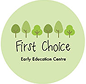 Green circle logo with five simple tree icons above the words “First Choice Early Education Centre” on a light green background.
