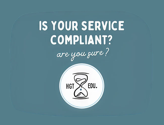 Text on a blue background reads: “Are your displayed documents compliant? Scan to be sure.” Below is a logo with an hourglass and the text “QR Code Poster of NQF Documents to Display for Compliance”.